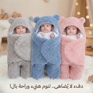بطانية الدبدوب الدافئة - كوفر شتوي دافئ بآذان الدبدوب للأطفال 🧸❄️